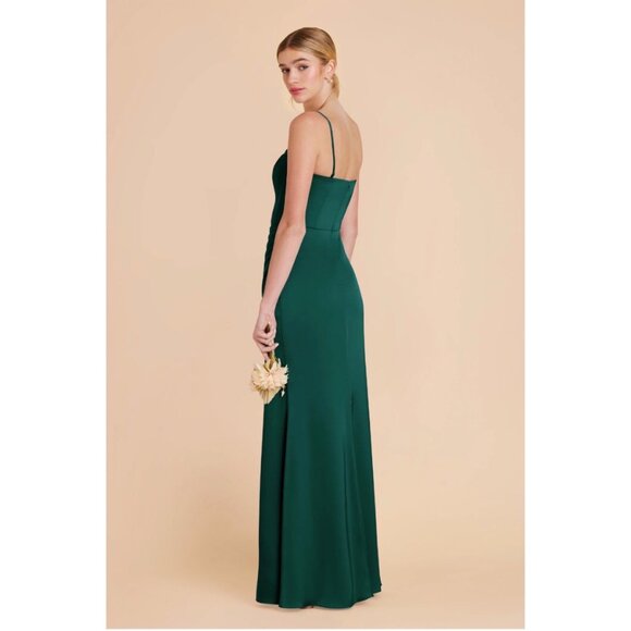 NWT Birdy Grey Anne Dress Matte Satin Emerald Green Bridesmaid Wedding Small - Picture 3 of 13